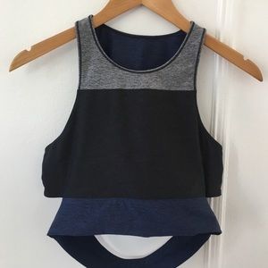 Outdoor Voices Reversible Tri-Tone Slashback Crop